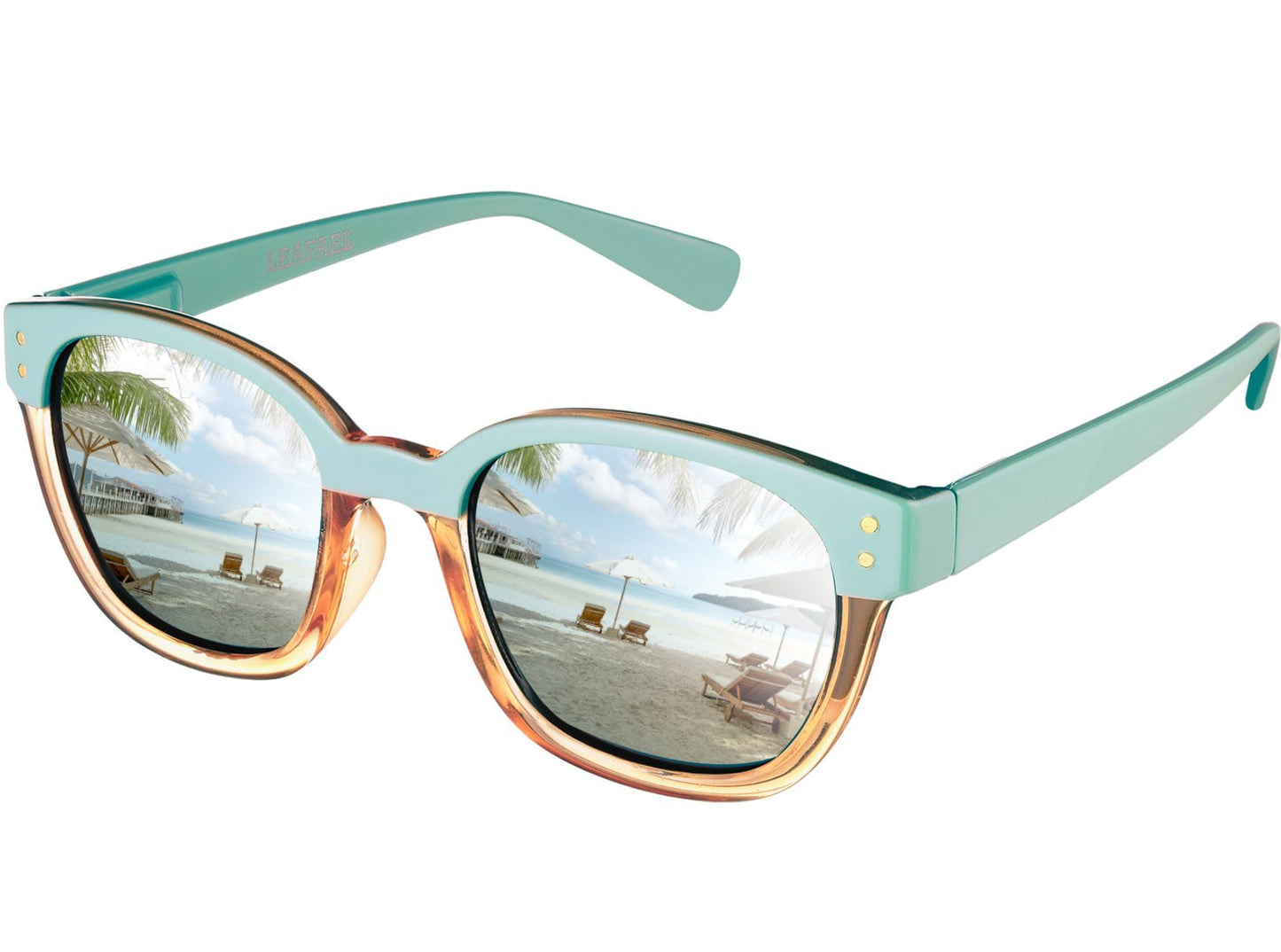 Leafael Polarized Sunglasses Women's Trendy Two Tone Design, UV400 100% Protection, Retro Square Frame, Lifestyle & Active