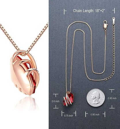 Leafael Wish Stone Pendant Necklace with Birthstone Crystal, 18K Rose Gold Plated/Silvertone, 18" + 2"