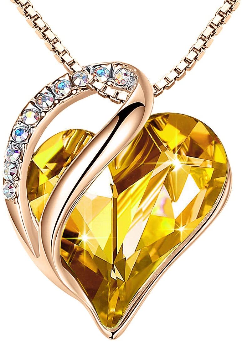 18k Gold Love Heart Pendant Necklace Women Wedding Engagement Party Jewelry  Gift