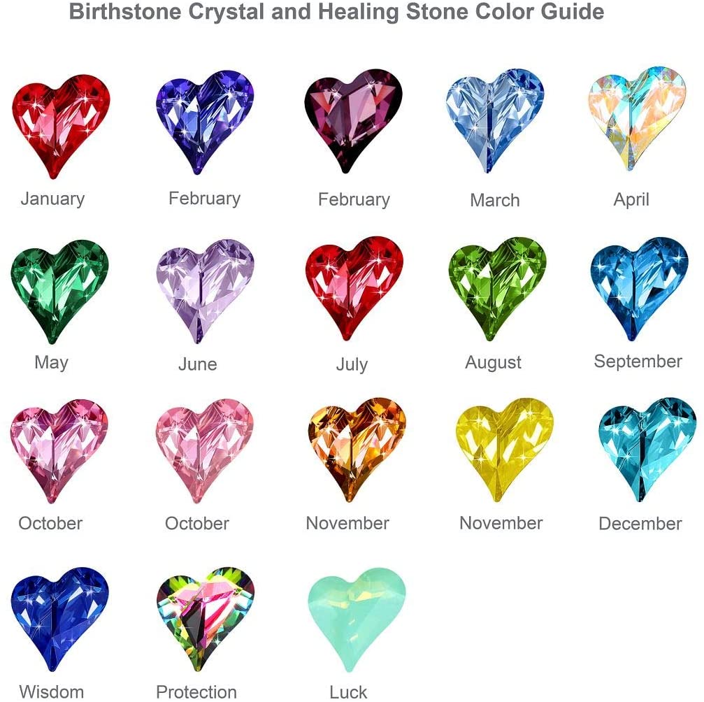 Leafael 18K Rose Gold Plated Love Heart Stud Earrings with Healing Stone Crystal Jewelry Gifts for Women