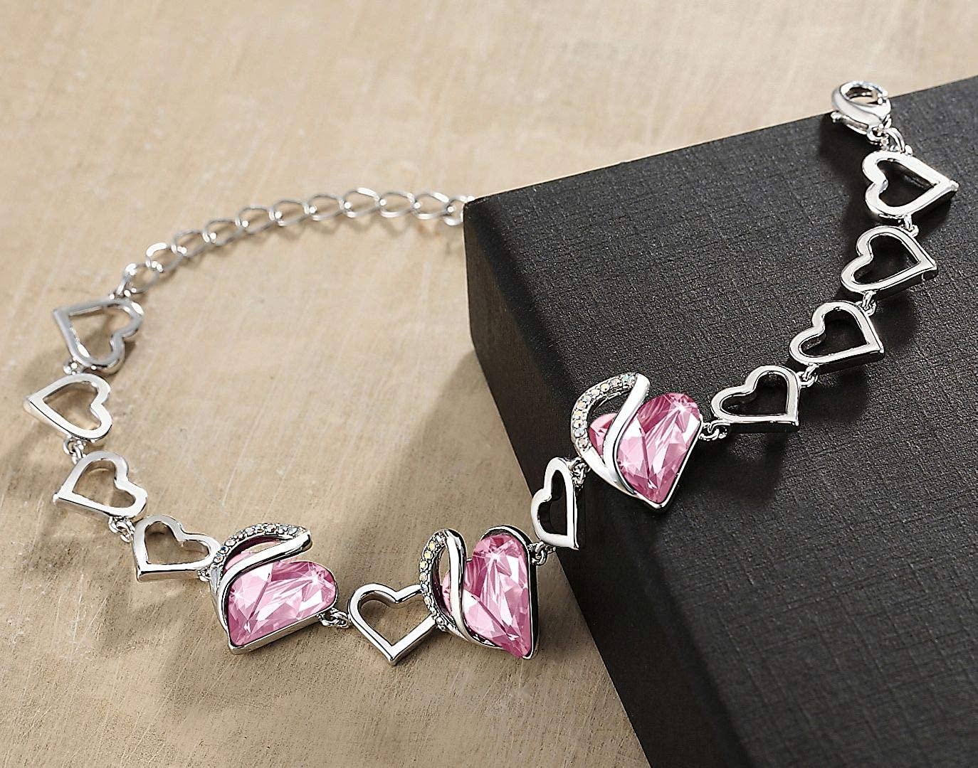 Leafael Infinity Love Heart Link Bracelet with Birthstone Crystal, Wom –  Leafael Jewelry