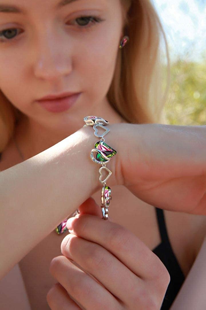 Infinity Love Wom Heart Leafael Birthstone – with Bracelet Leafael Crystal, Jewelry Link