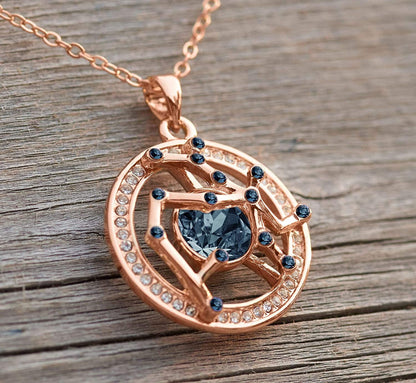 Leafael "Superstar Zodiac Constellation Pendant Necklace Made with Premium Crystal Horoscope Jewelry, Gold or Rose Gold Plated, 18"+ 2"