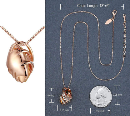 Leafael Wish Stone Pendant Necklace with Birthstone Crystal, 18K Rose Gold Plated/Silvertone, 18" + 2"