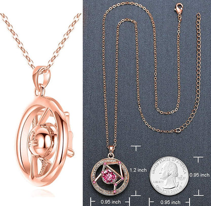 Leafael "Superstar Zodiac Constellation Pendant Necklace Made with Premium Crystal Horoscope Jewelry, Gold or Rose Gold Plated, 18"+ 2"