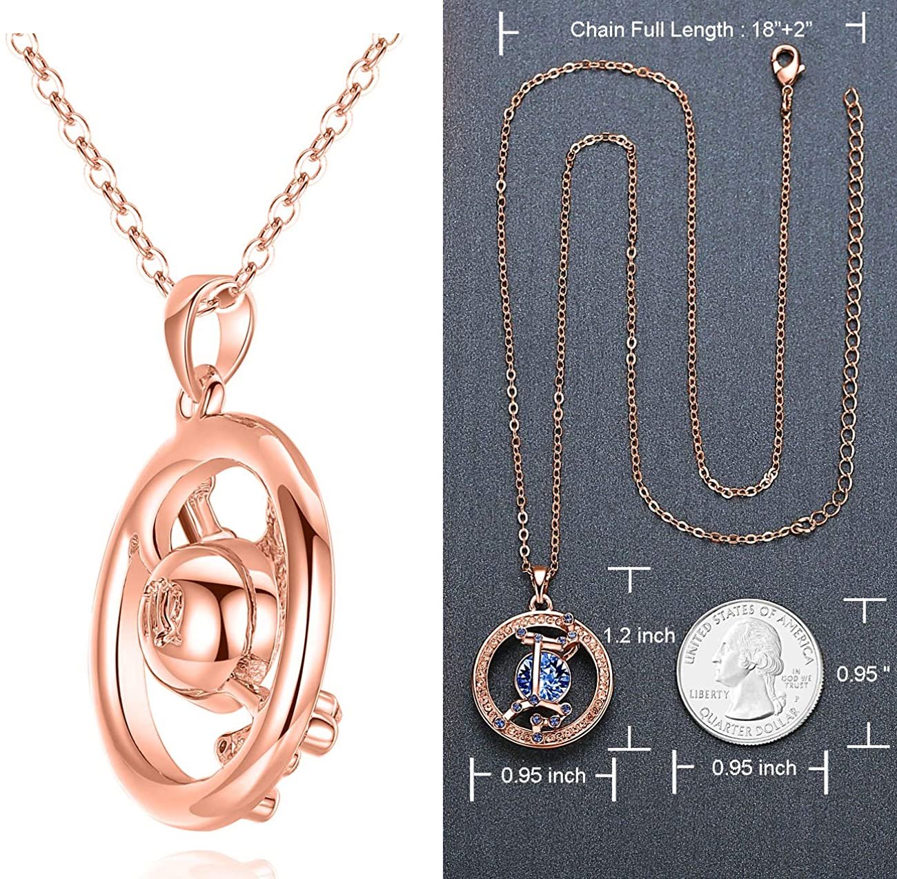 Leafael "Superstar Zodiac Constellation Pendant Necklace Made with Premium Crystal Horoscope Jewelry, Gold or Rose Gold Plated, 18"+ 2"