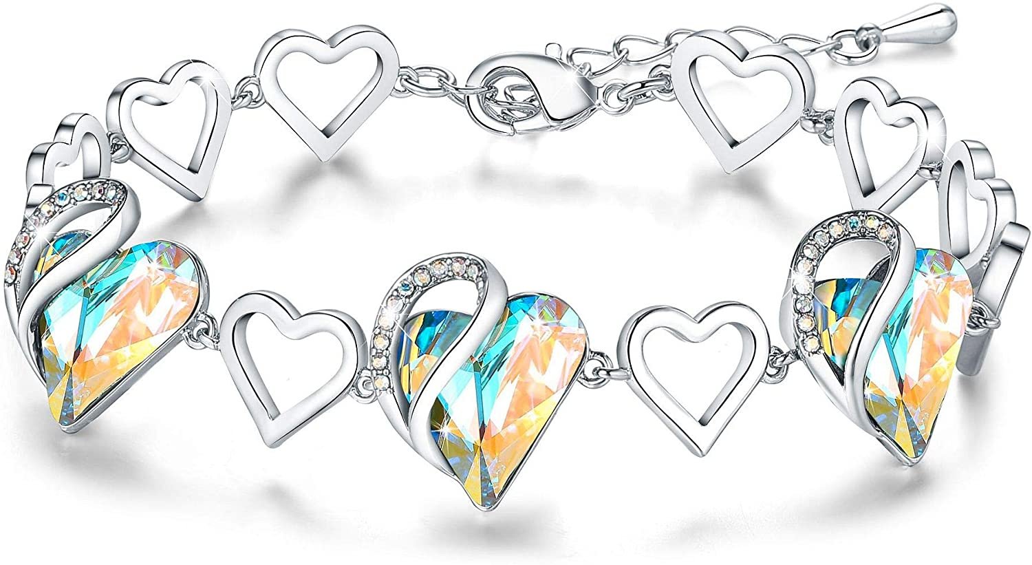 Leafael Bracelet Heart Infinity Birthstone Jewelry – Love Link with Leafael Crystal, Wom
