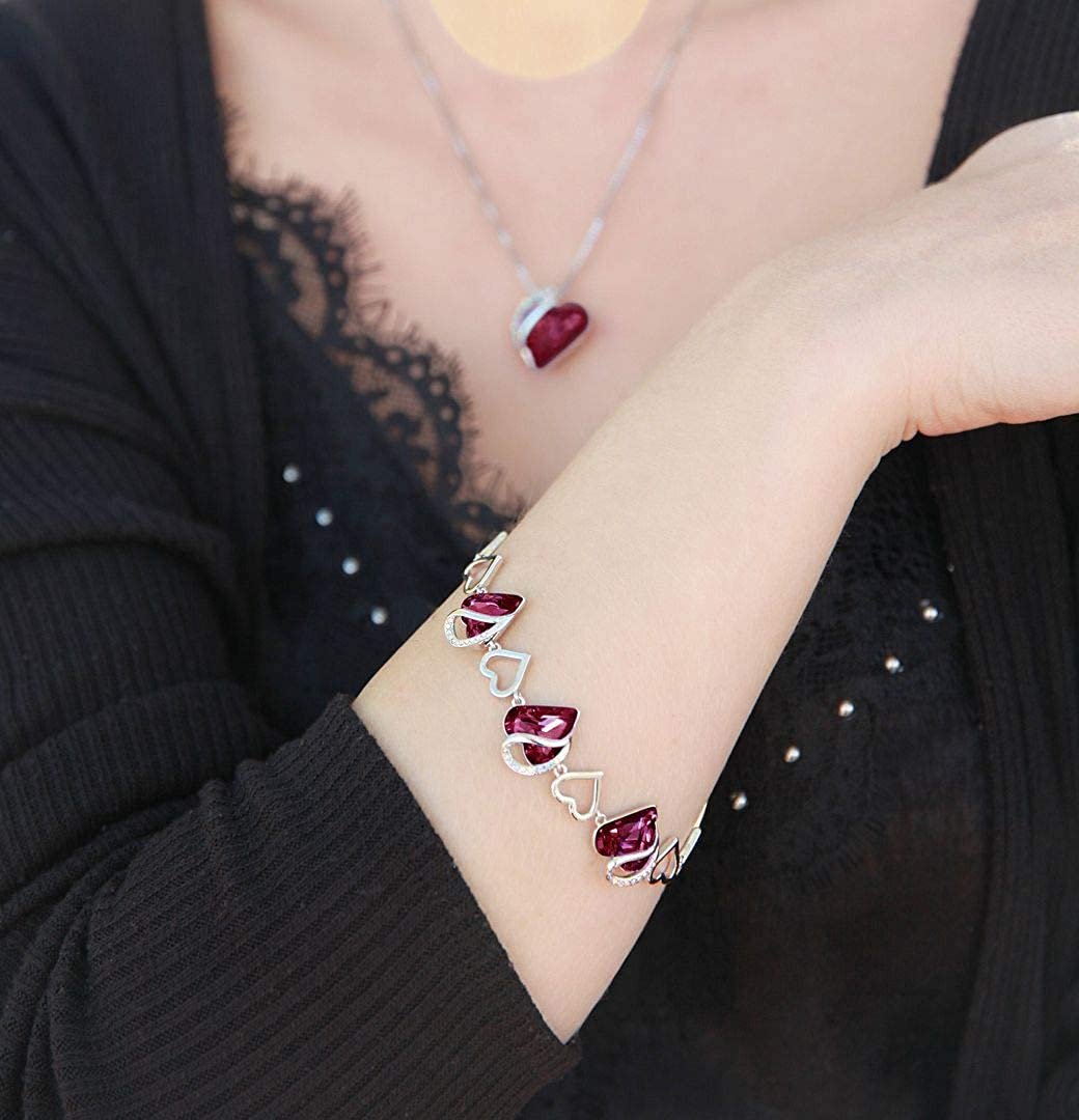 Heart Birthstone Bracelet Crystal, with Jewelry Love – Infinity Wom Leafael Leafael Link